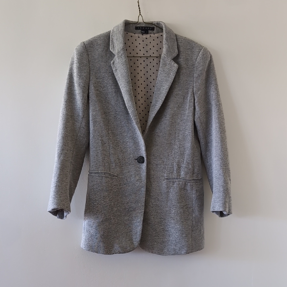 Theory Wool Blend Gray Women's Blazer Size 0